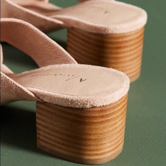 NIB ANTHROPOLOGIE JESSIE HEELED DUSTY PINK SANDALS - Picture 3 of 4